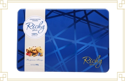 Bánh quy bơ Richy hộp thiếc chữ nhật 500g